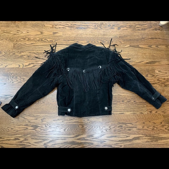 Vintage 80s western leather jacket - Picture 3 of 14